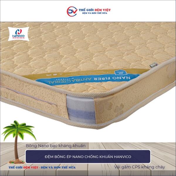 Đệm bông ép Nano chống khuẩn Hanvico 3